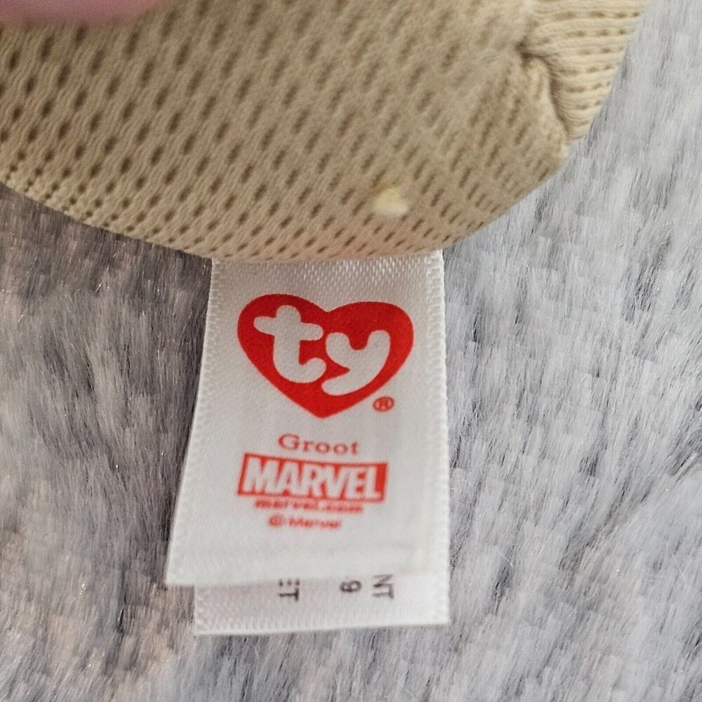 NWT Ty Beanie Baby Groot Plush 8” Marvel Guardians of the Galaxy w/ Heart Tags - Picture 6 of 9